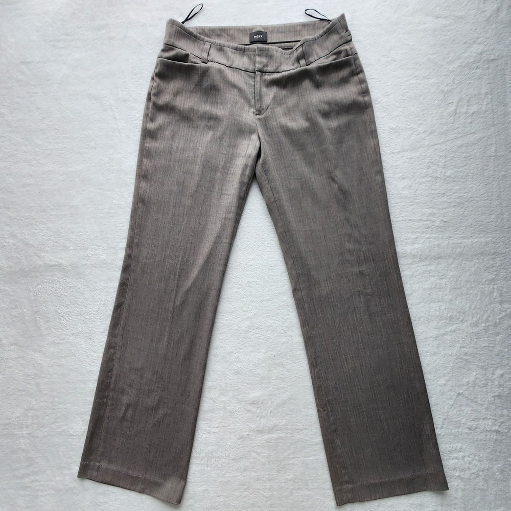 Mexx Herringbone Wide Leg Pants Womens XL Trouser 33W 32L Tweed Hipster Neutral‎